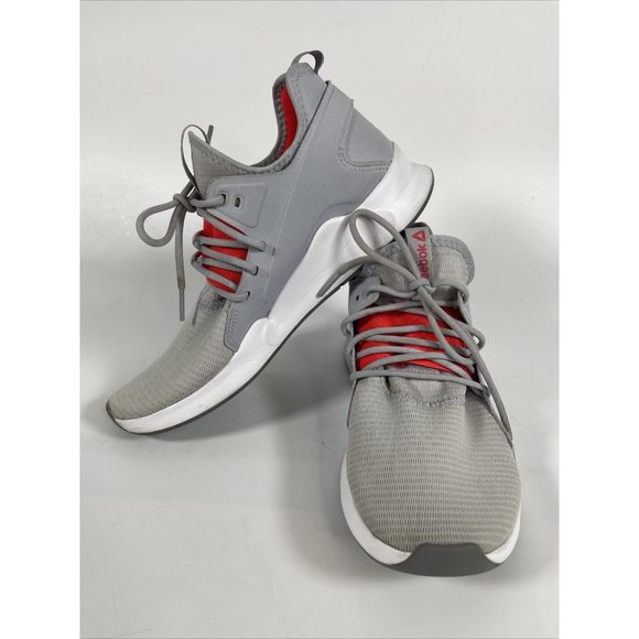 Reebok Mens CN6613 Canvas Low Top Lace Up Fashion Sneakers Size 7 Grey/Neon Red - Picture 6 of 15